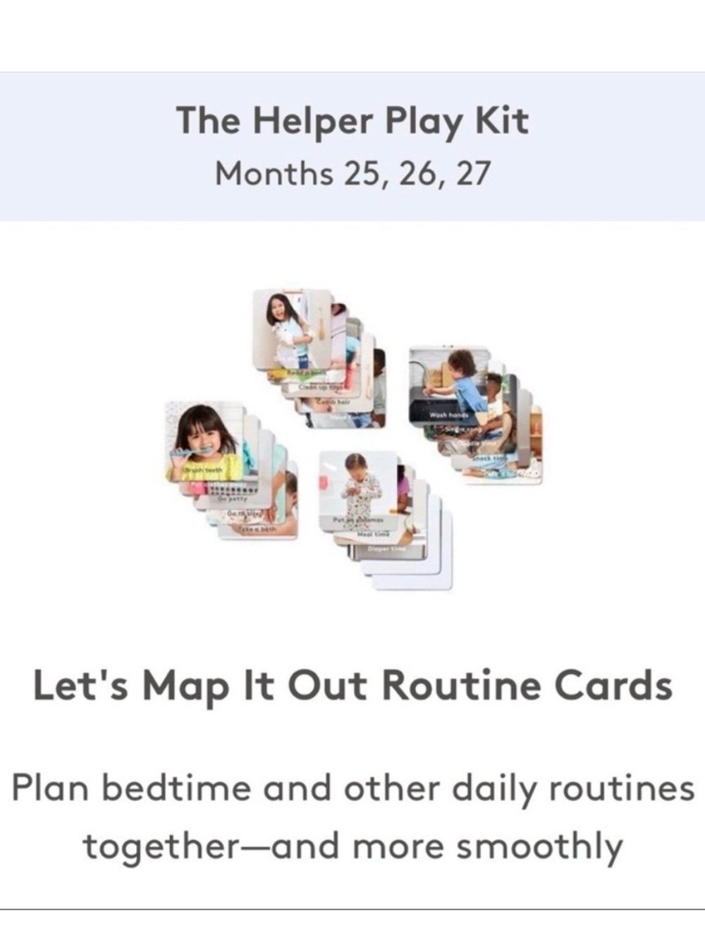Lovevery Let's Map It Out Routine Cards The Helper Kit Months 25, 26, 27